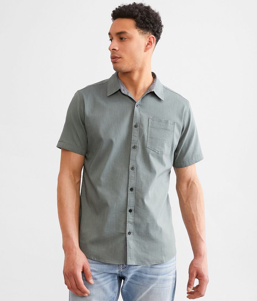 Departwest Solid Oxford Stretch Shirt front view