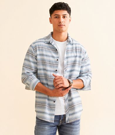 Departwest Striped Flannel Athletic Shirt front view