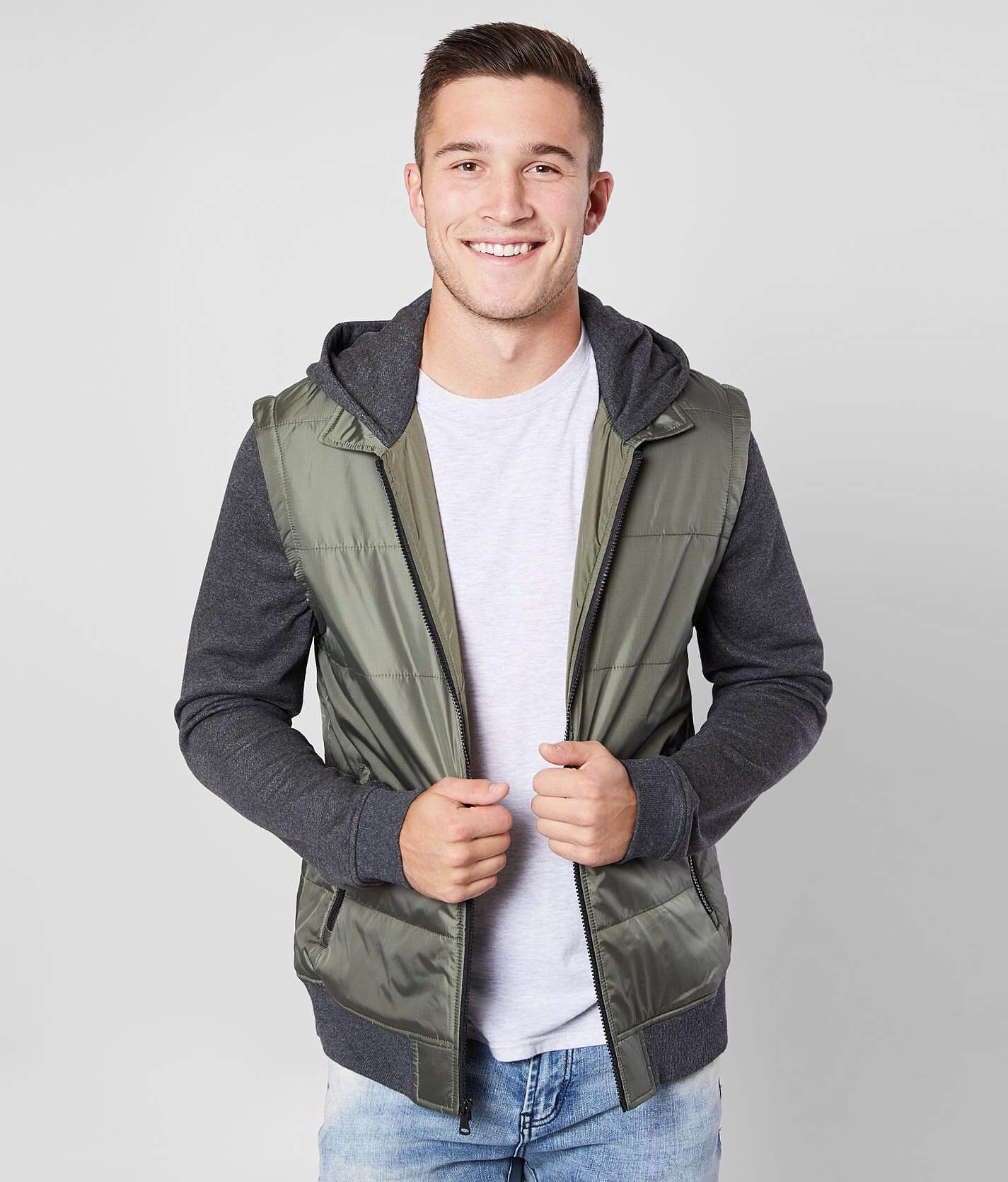 olive green hooded jacket