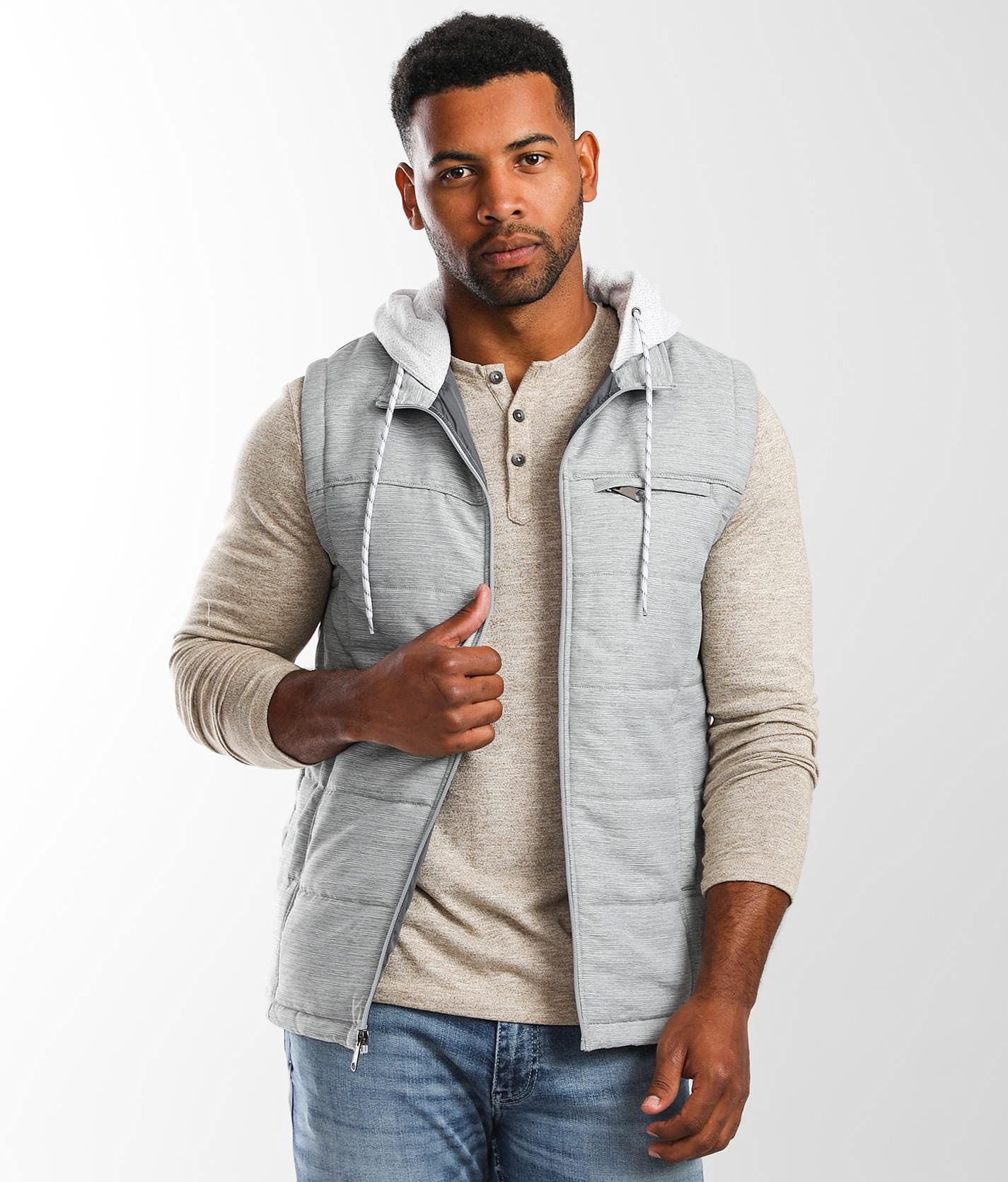 Puffer vest hoodie discount mens