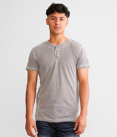 Buckle Black Burnout Henley front view