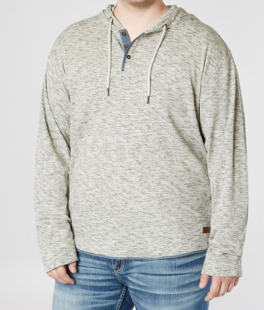 Outpost Makers Heathered Henley Hoodie -Big & Tall front view