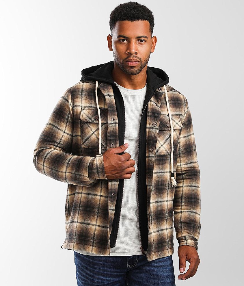 Outpost Makers Plaid Hooded Shacket front view
