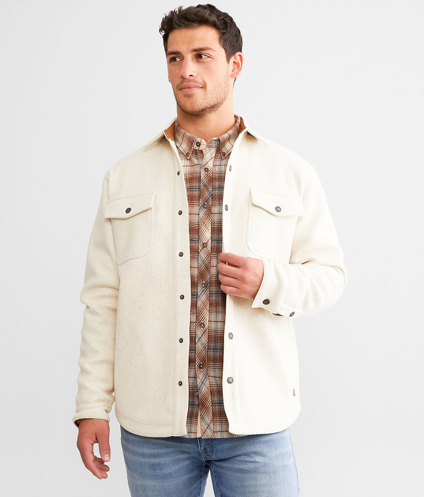 Outpost Makers Marled Shacket - Men's Coats/Jackets in Cream