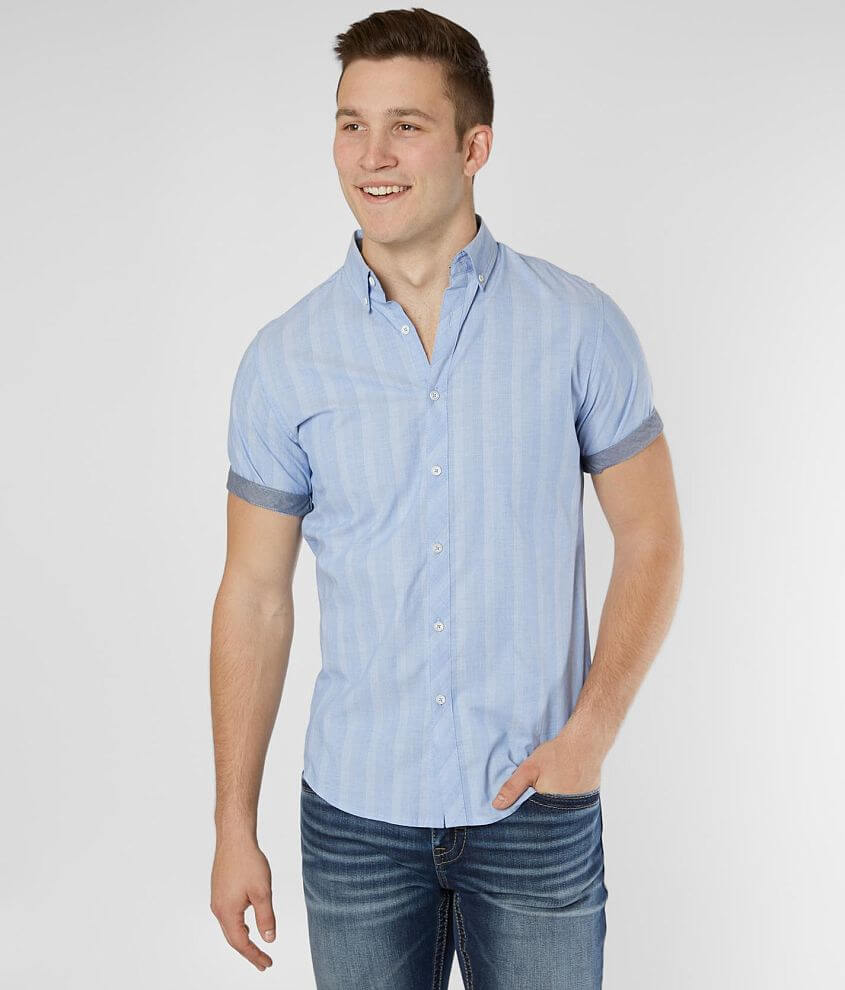 Outpost Makers Striped Stretch Shirt - Men's Shirts in Blue White | Buckle