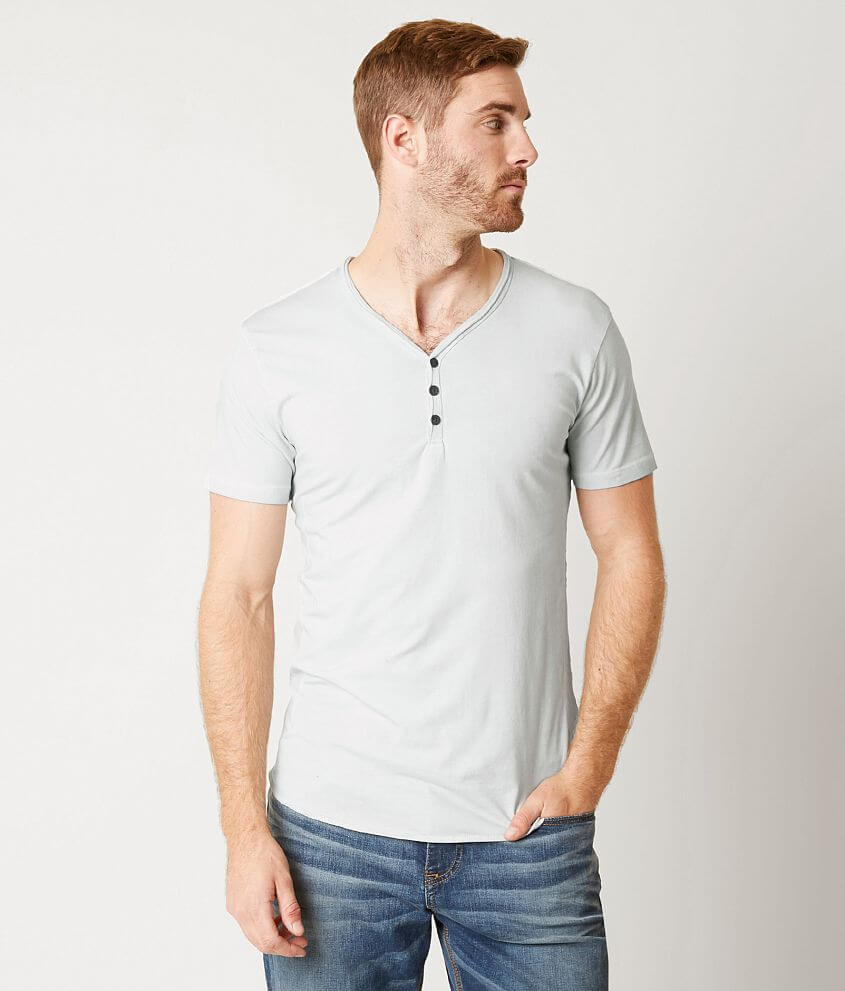Outpost Makers Raw Edge Henley - Men's T-Shirts in Grey Violet | Buckle