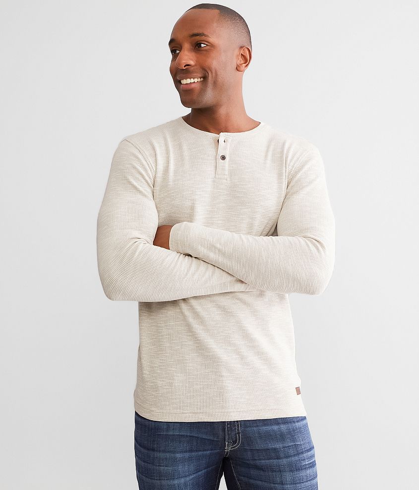 mens white thermal henley