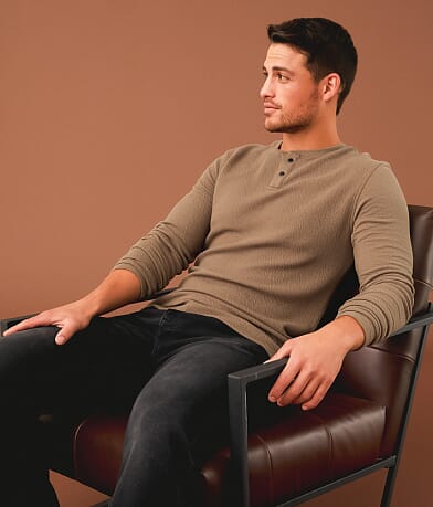 Outpost Makers Textured Henley front view