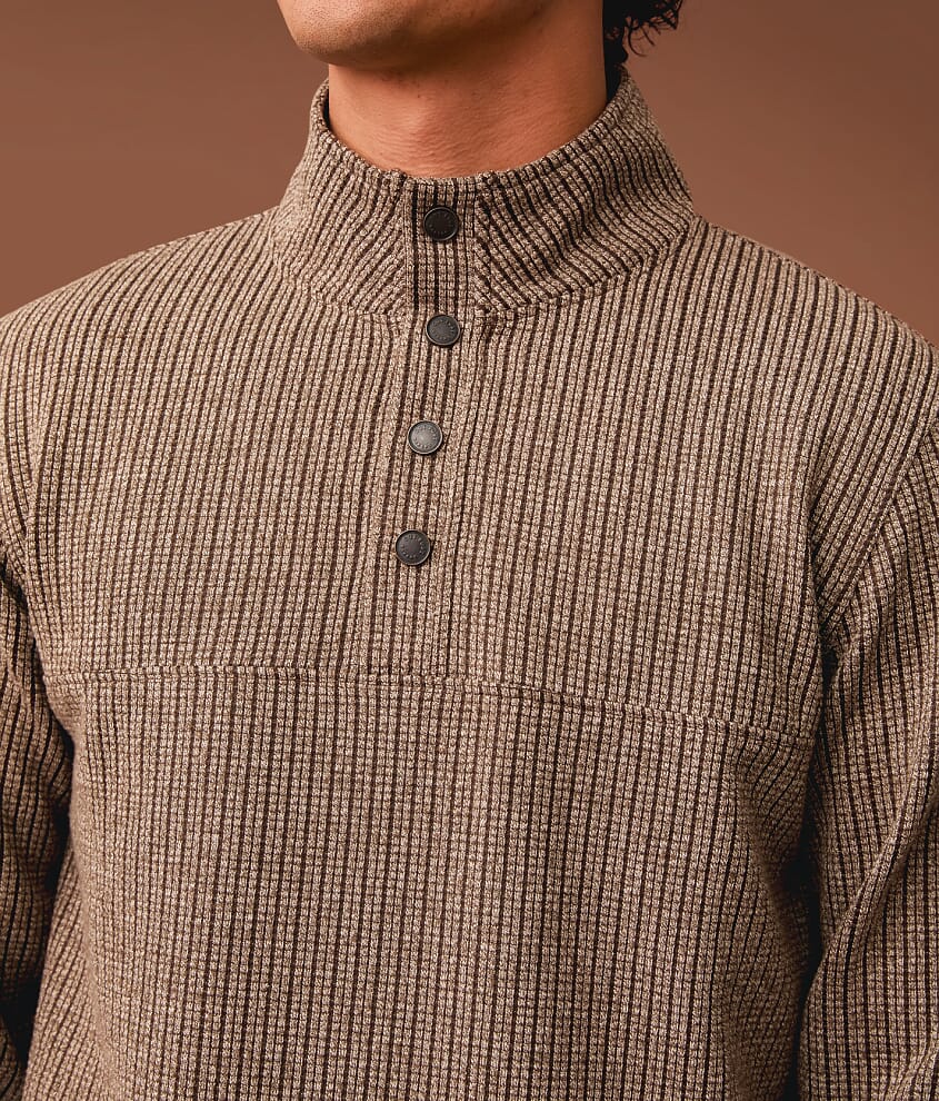 Ribbed Quarter Snap Pullover