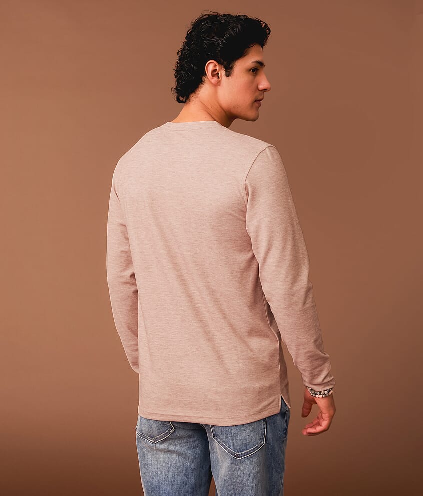 Brushed Knit Snap Henley