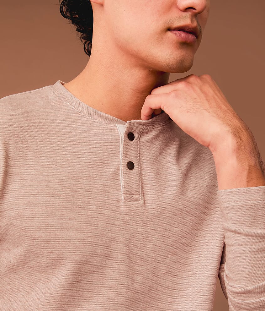 Brushed Knit Snap Henley