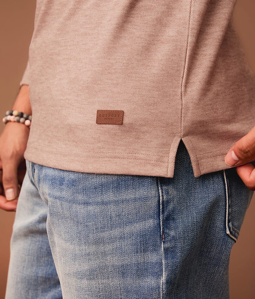 Brushed Knit Snap Henley