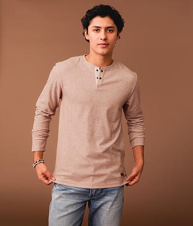 Outpost Makers Brushed Knit Snap Henley front view