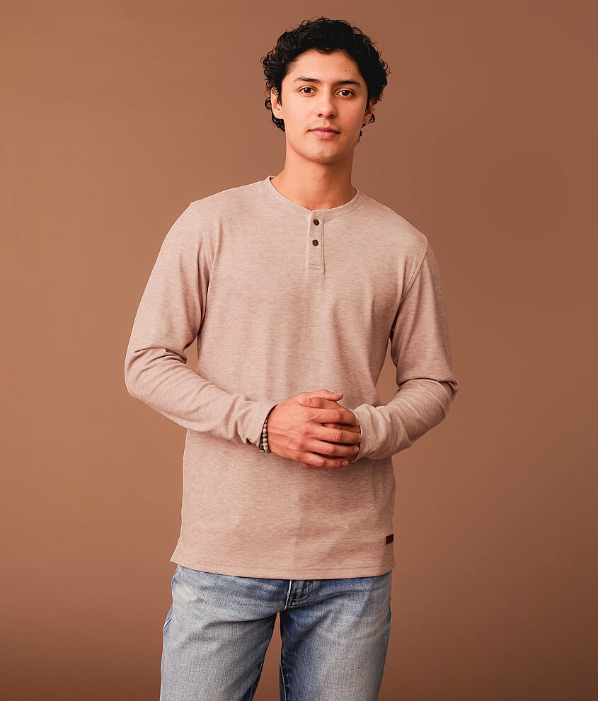 Brushed Knit Snap Henley