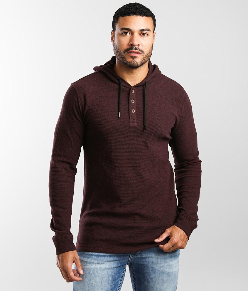 Hooded henley online shirt