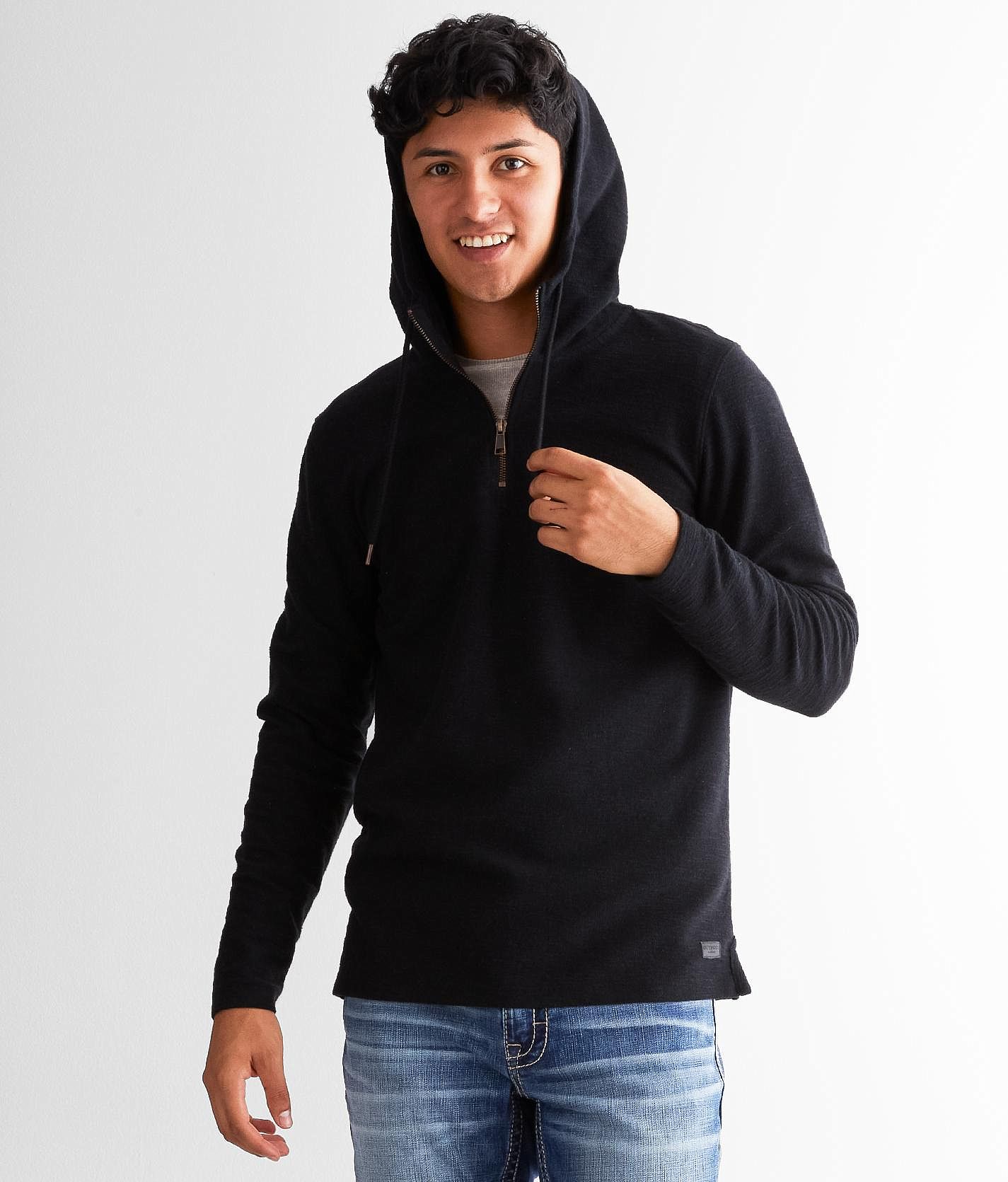  Black Hoodie Men,Sweatshirts for Men No Hood Quarter