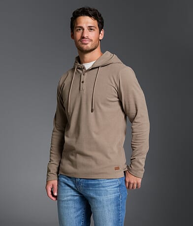 Outpost Makers Brushed Henley Hoodie front view