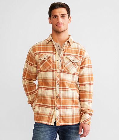 Outpost Makers Plaid Flannel Shirt - Men's Shirts in Burnt Orange Brown