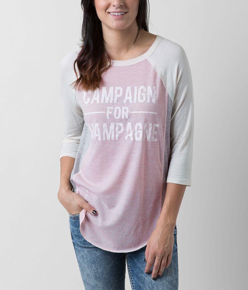 Messy Buns Lazy Days Campaign Champagne T-Shirt front view