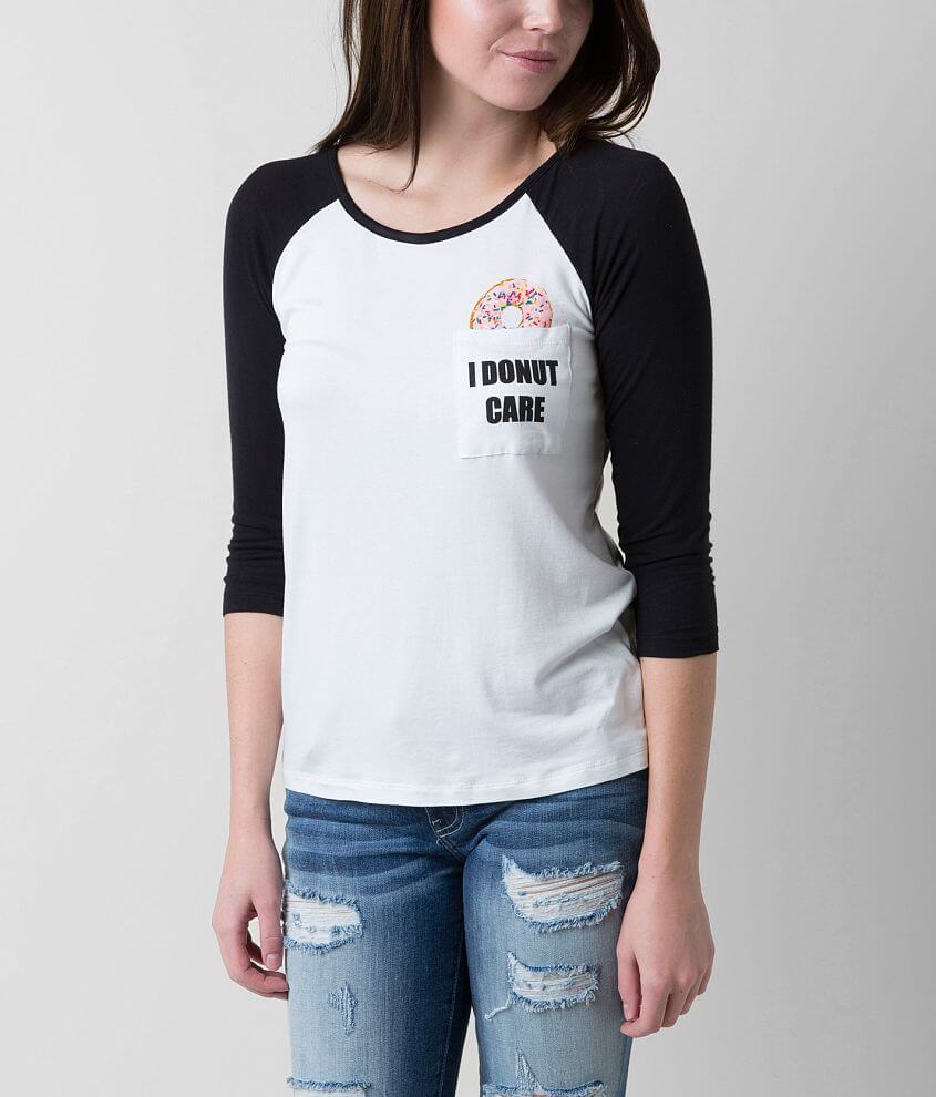 Messy Buns Lazy Days I Donut Care T-Shirt front view