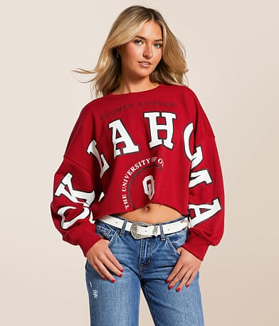 Gameday SOCIAL® Oklahoma Sooners® Cropped Pullover front view