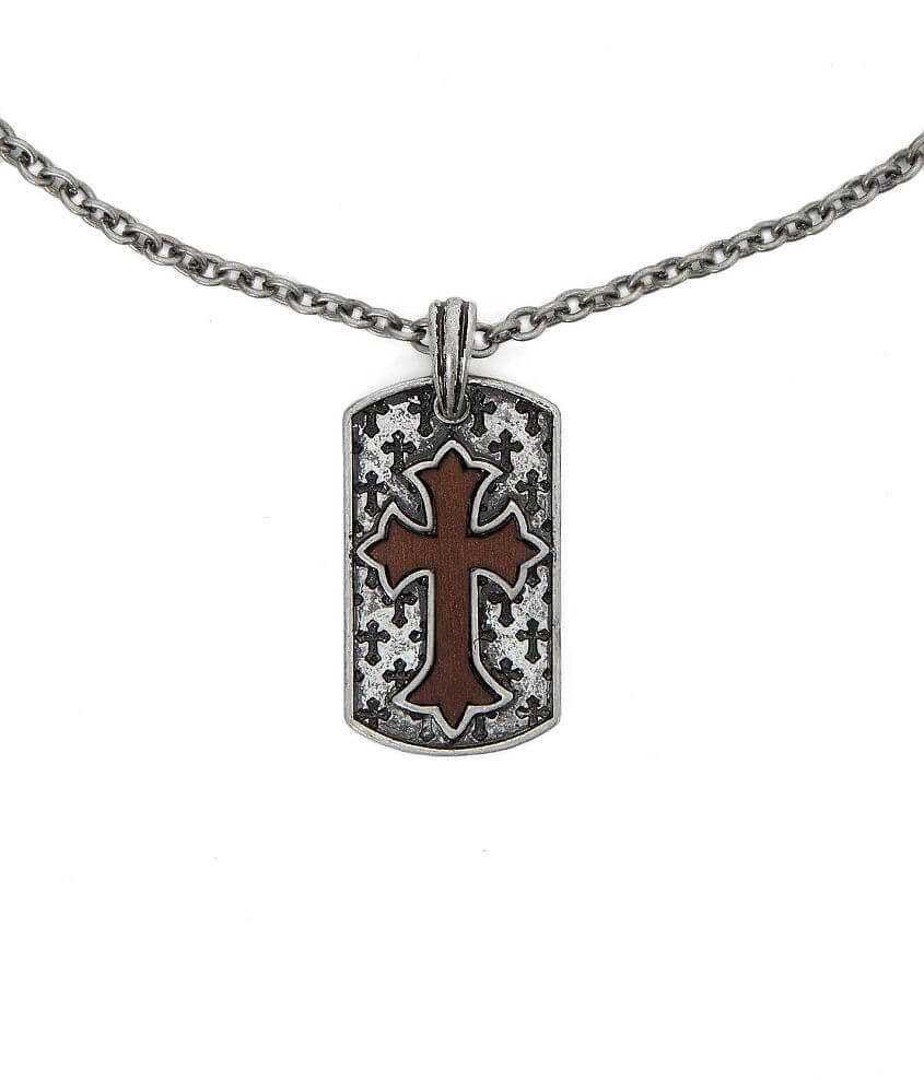 BKE Wood Cross Necklace front view