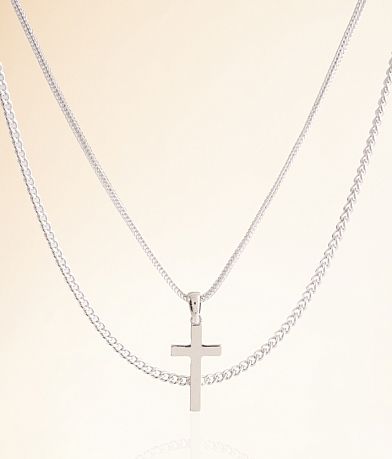 BKE 2 Pack Cross 18" & 20" Necklace Set front view