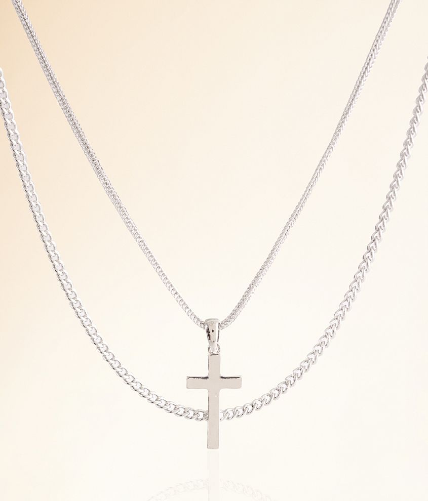 BKE 2 Pack Cross 18" & 20" Necklace Set front view