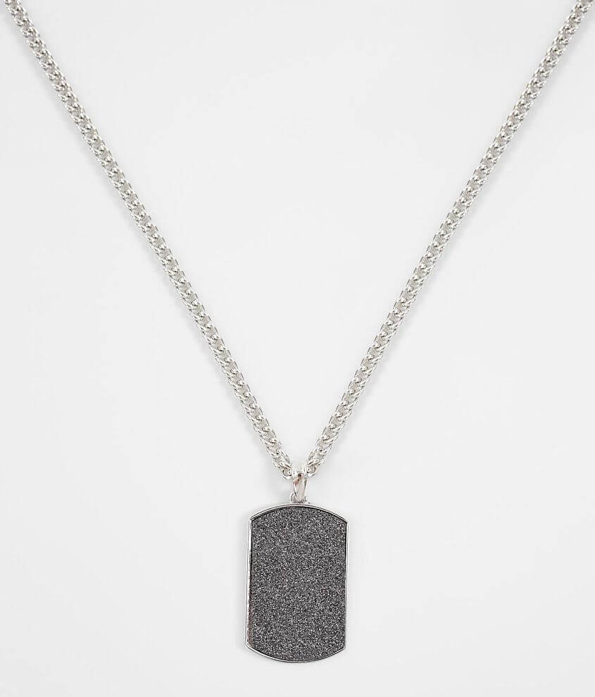 BKE Silver Dog Tag Necklace front view