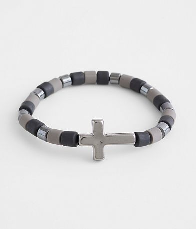BKE Beaded Cross Bracelet front view