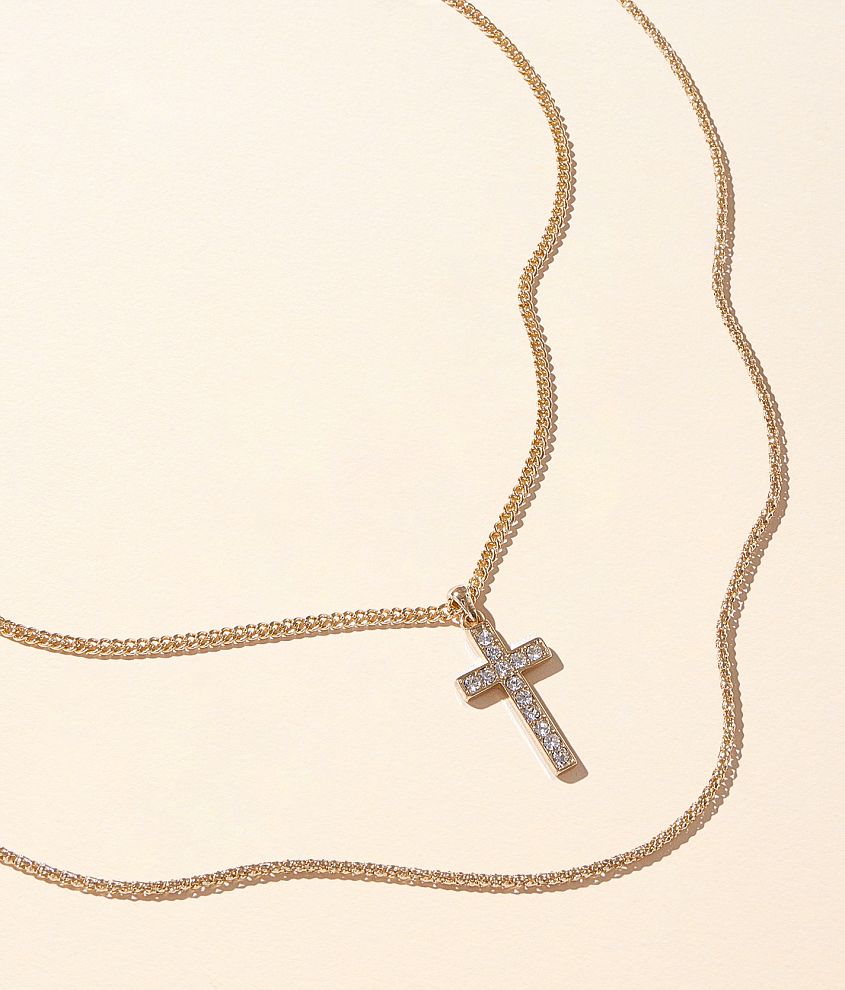 BKE 2 Pack Cross 22" & 24" Necklace Set front view