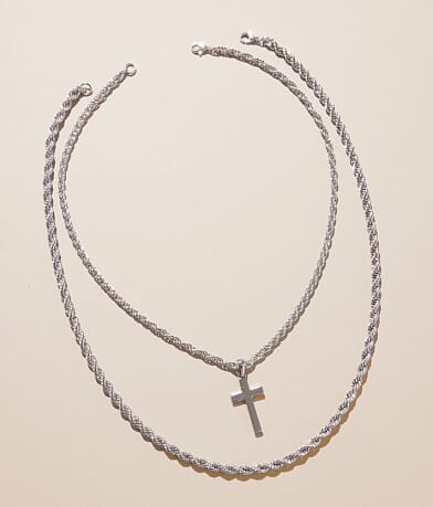 BKE 2 Pack 19" & 23" Cross Necklace Set front view