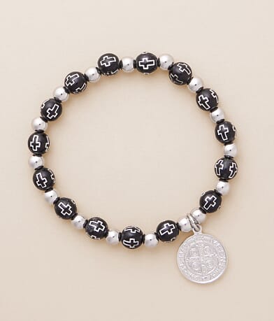 BKE Beaded Cross Bracelet front view