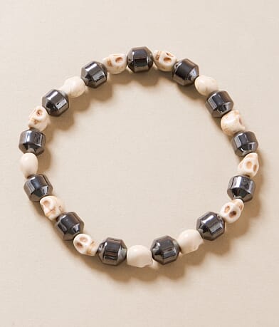 BKE Skull & Hematite Bracelet front view