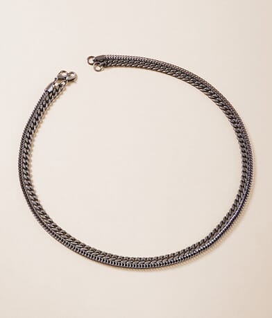 BKE 2 Pack Mixed Chain 18" & 19" Necklace Set front view