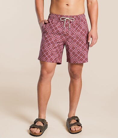 Fair Harbor The Bayberry Sand Dollar Stretch Swim Trunks front view