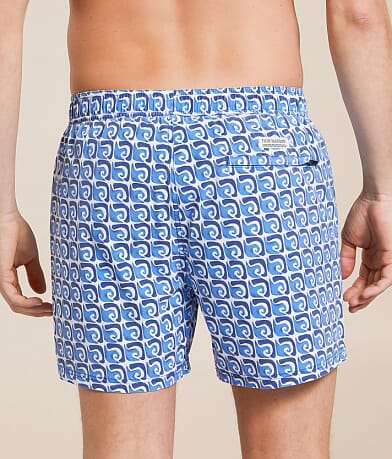 Fair Harbor The Bungalow Rolling Waves Stretch Swim Trunks back view