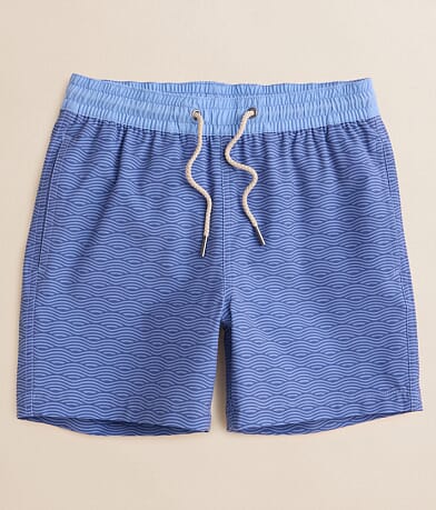 Fair Harbor Boys - Blue Waves Bayberry Swim Trunks front view