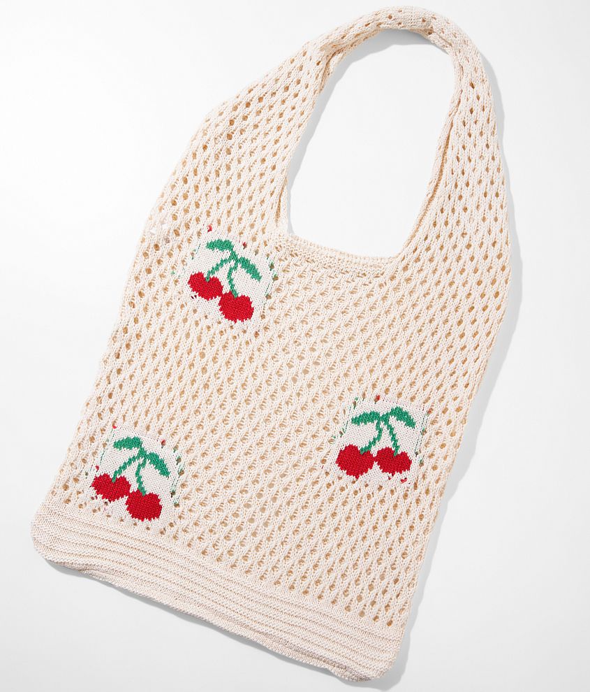 Fame Accessories Cherry Crochet Tote front view