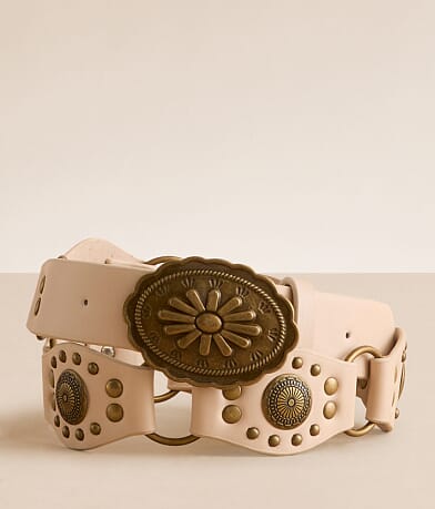 Sterling & Stitch Western Concho Belt front view