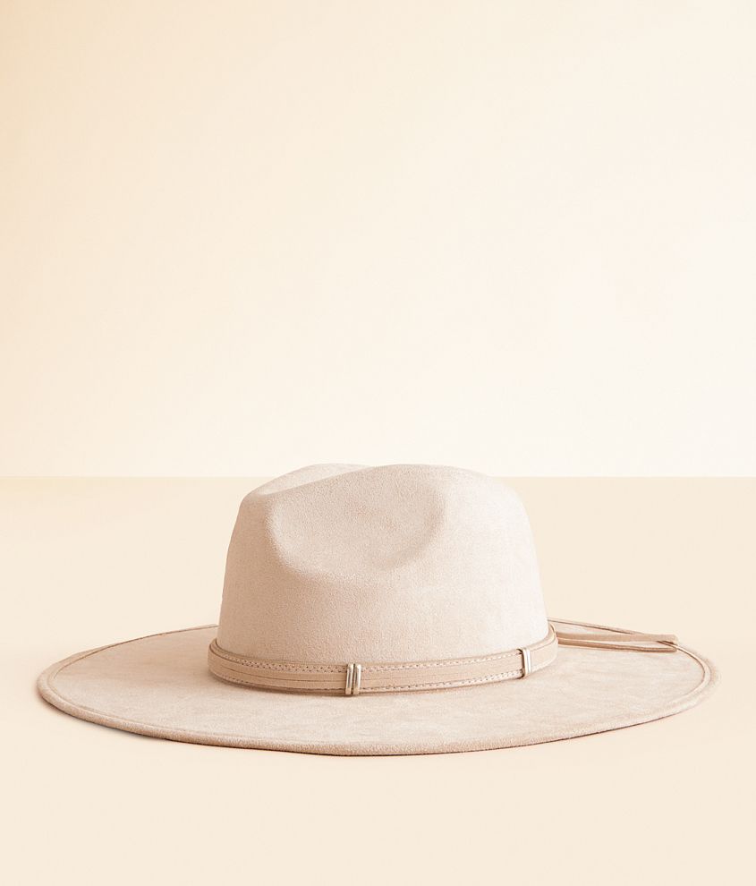 Fame Accessories Fringe Banded Panama Hat front view