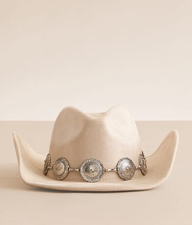 Sterling & Stitch Western Concho Cowboy Hat front view