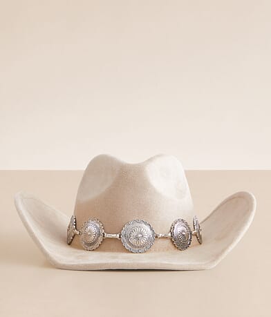 Fame Accessories Metal Conch Cowboy Hat front view