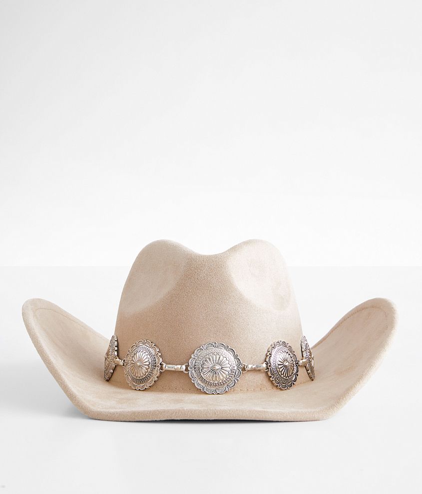 Fame Accessories Metal Conch Cowboy Hat front view