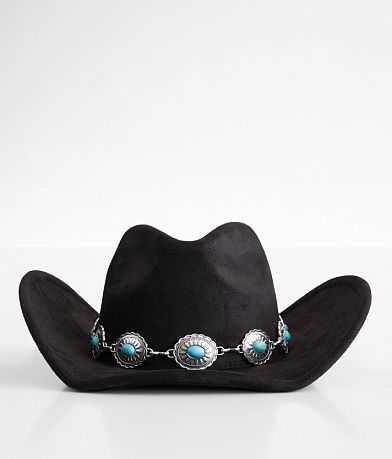 Fame Accessories Turquoise Conch Cowboy Hat front view