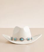Fame Accessories Turquoise Conch Cowboy Hat - Women display picture 1
