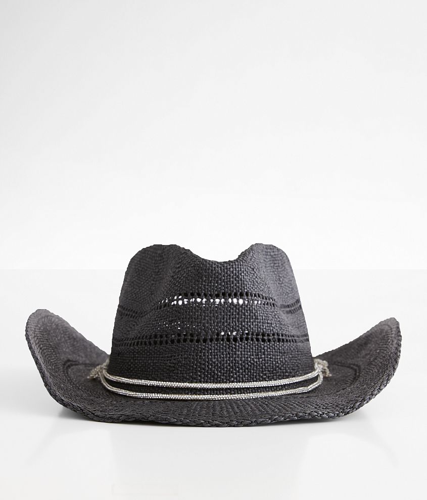 Fame Accessories Rhinestone Banded Cowboy Hat front view