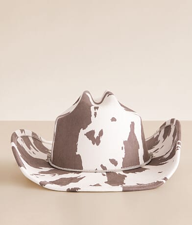 Fame Accessories Glitz Cow Print Cowboy Hat misc detail 1 view