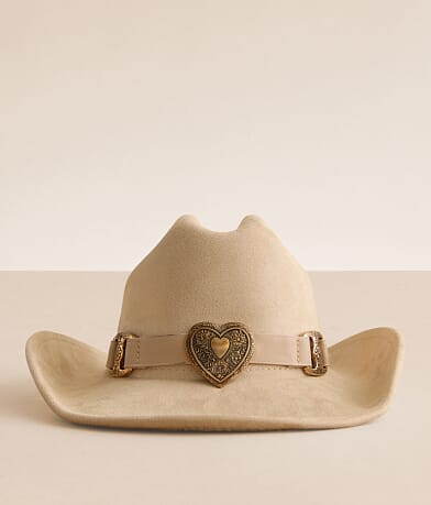 Fame Accessories Heart Concho Cowboy Hat front view