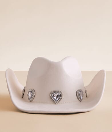 Fame Accessories Glitz Heart Cowboy Hat front view